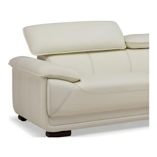 Vente-unique Ledersofa 3Sitzer Elfenbein MACELO  