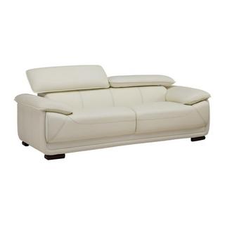 Vente-unique Ledersofa 3Sitzer Elfenbein MACELO  