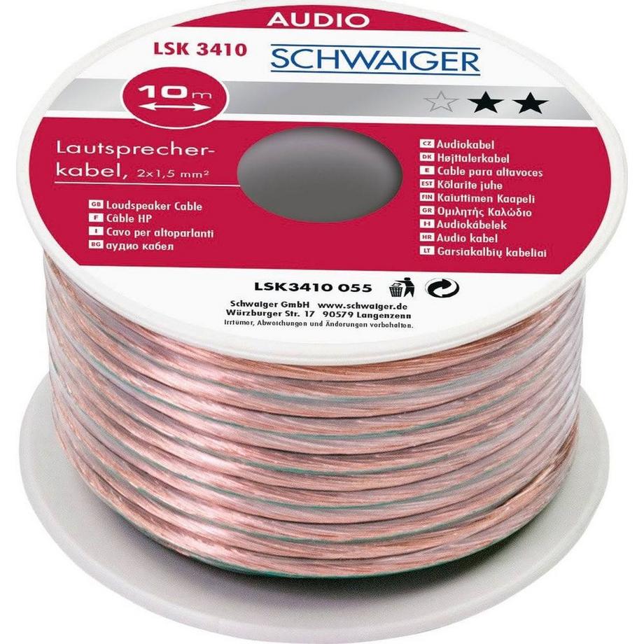 Max Hauri  Lautsprecherkabel 2x1.5 mm² 10 m 