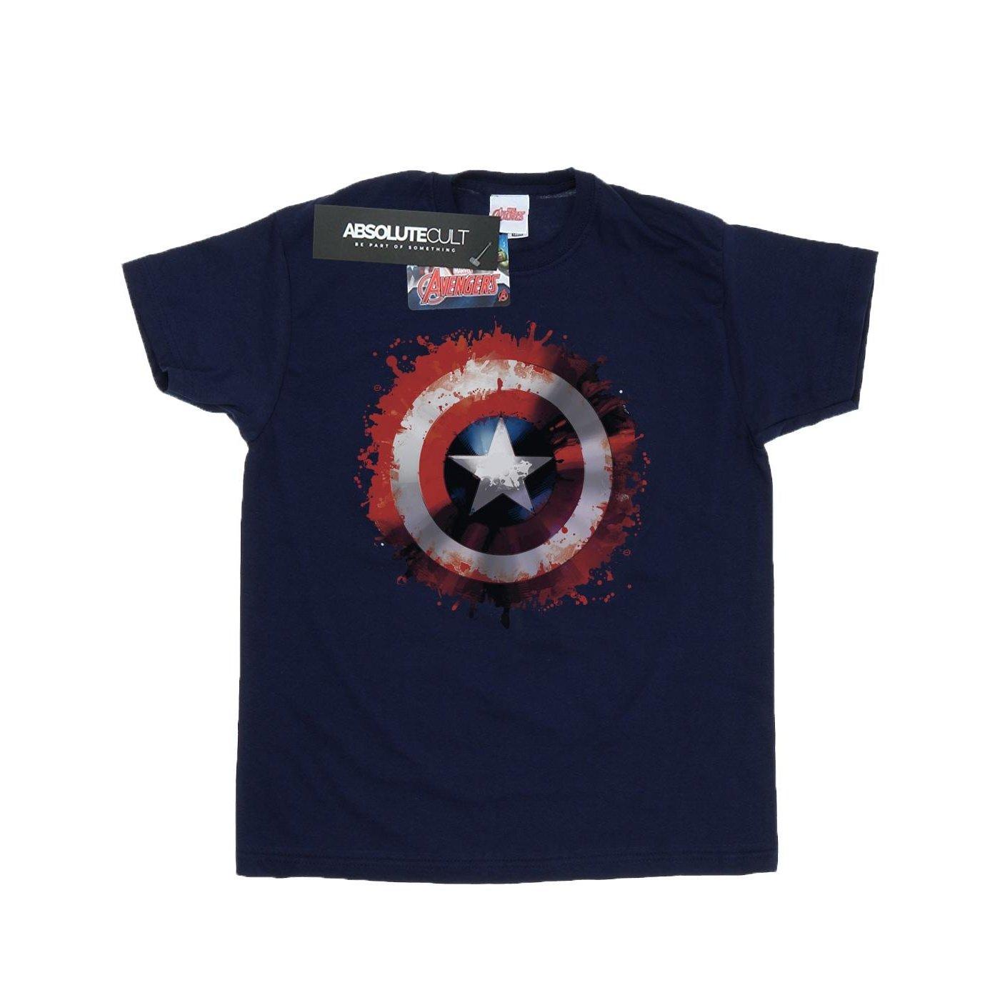 Image of Avengers Captain America Art Shield Tshirt Herren Marine S