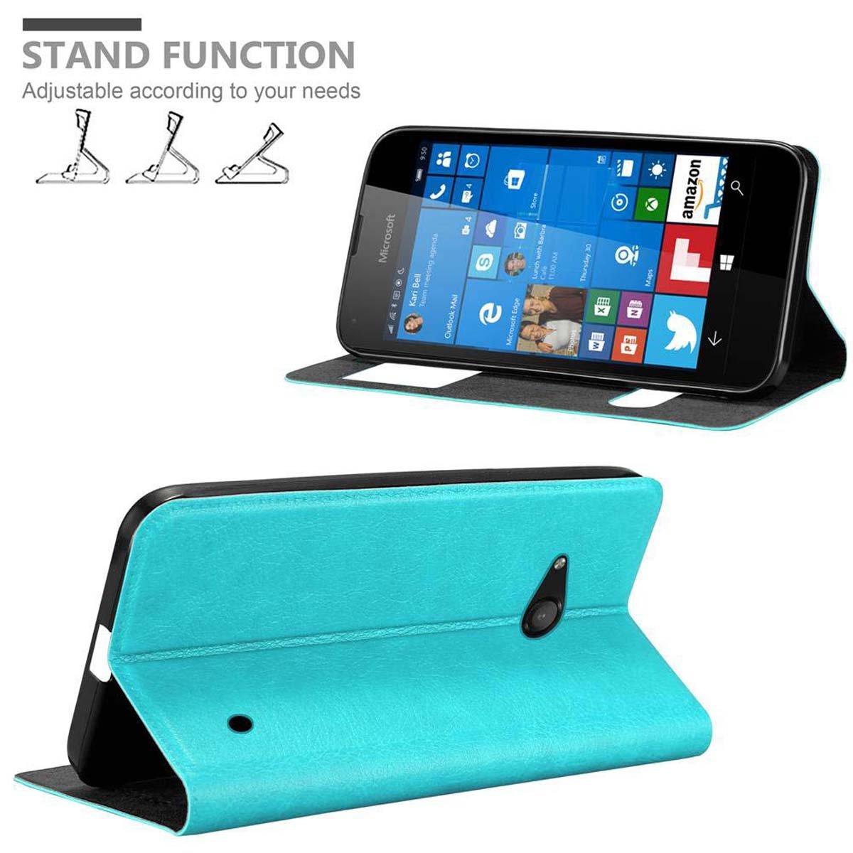 Cadorabo  Housse compatible avec Nokia Lumia 550 - Coque de protection avec fermeture magnétique, fonction de support et 2 fenêtres de visualisation 