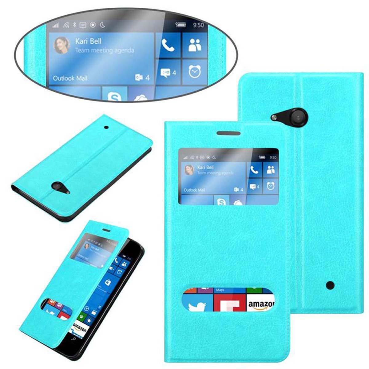 Cadorabo  Housse compatible avec Nokia Lumia 550 - Coque de protection avec fermeture magnétique, fonction de support et 2 fenêtres de visualisation 