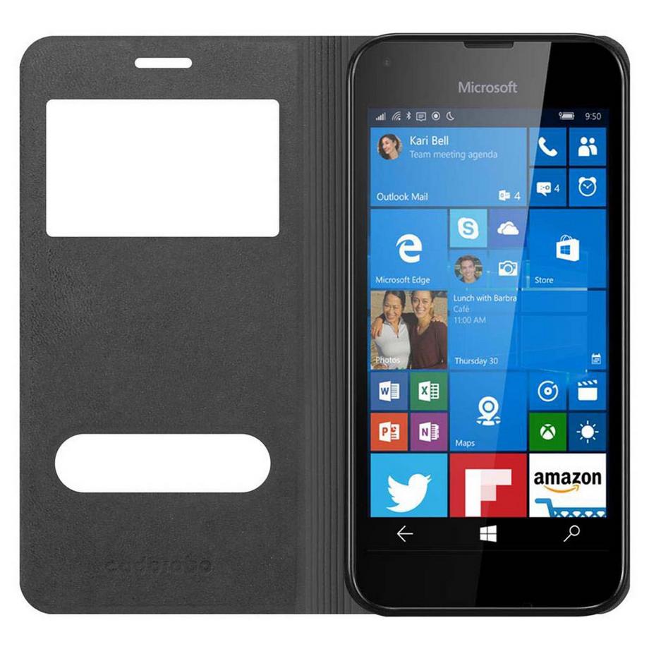Cadorabo  Housse compatible avec Nokia Lumia 550 - Coque de protection avec fermeture magnétique, fonction de support et 2 fenêtres de visualisation 