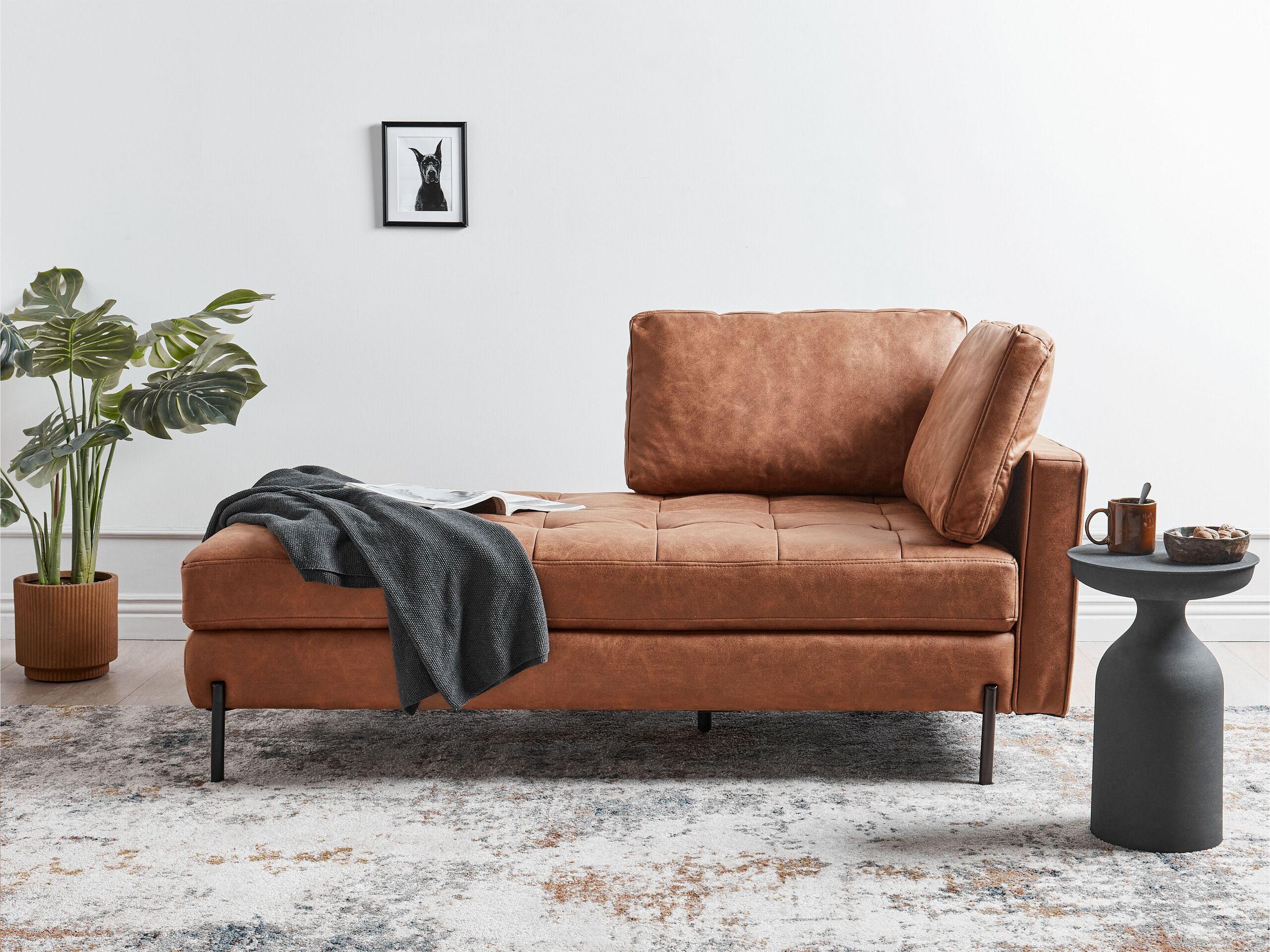 Beliani Chaise longue en Pelle sintetica Industriale REBAIS  