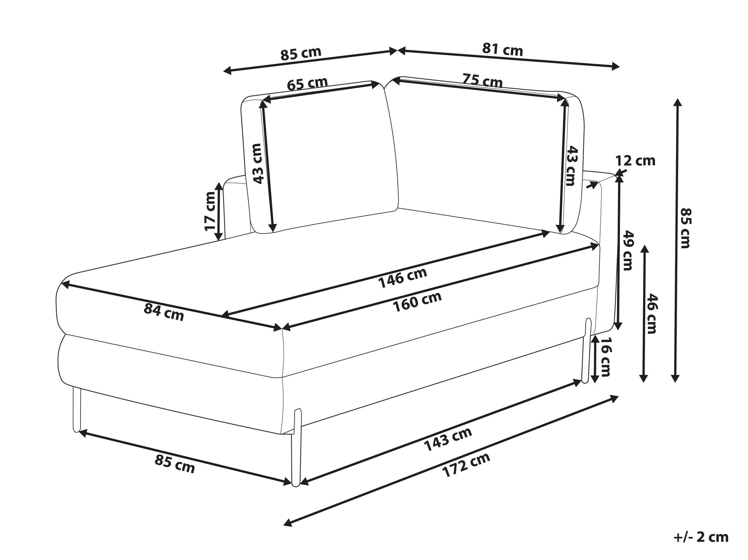 Beliani Chaise longue en Pelle sintetica Industriale REBAIS  