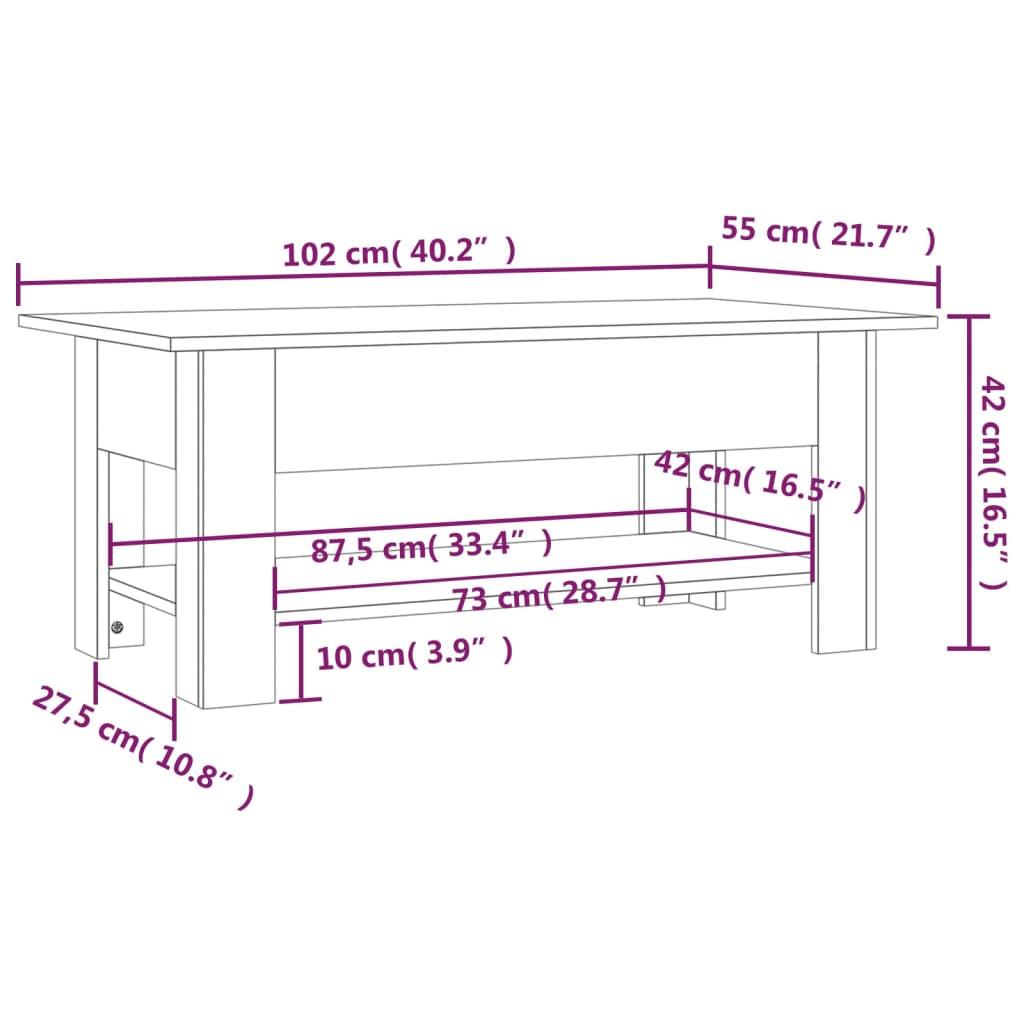 VidaXL tavolino da caffè Legno multistrato  