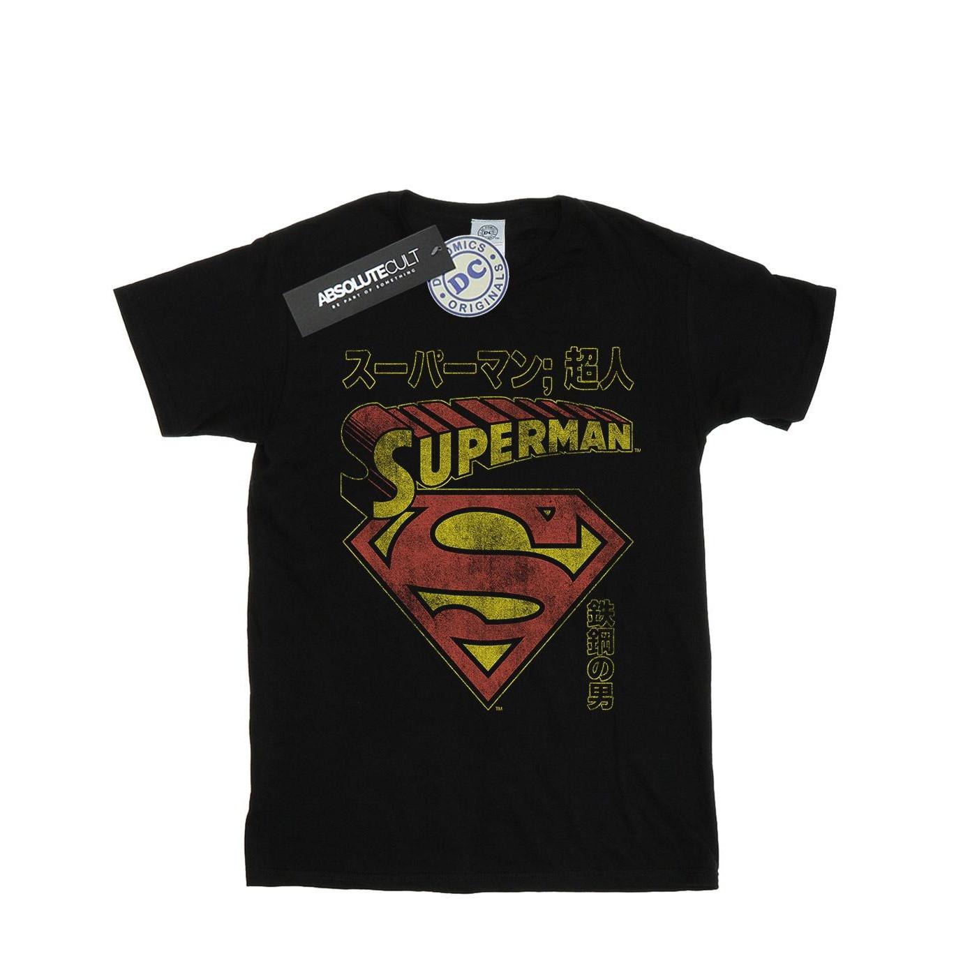 Image of Superman Shield Tshirt Damen Schwarz XL
