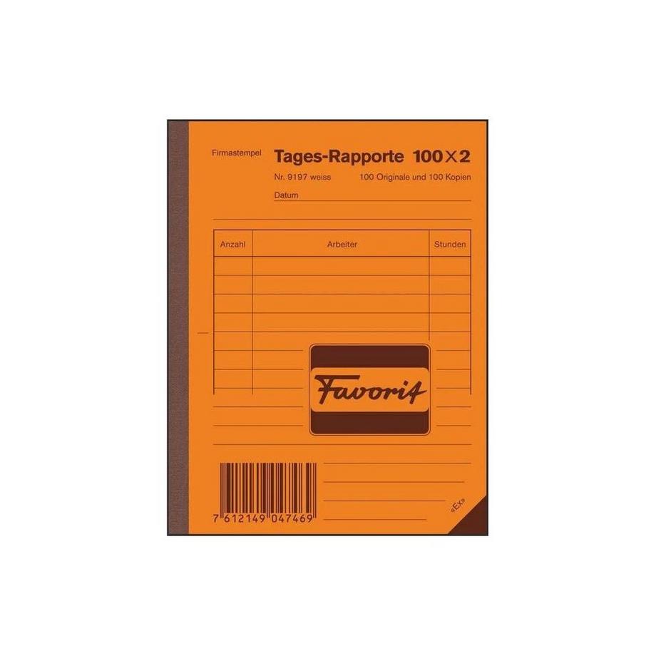 Favorit FAVORIT Tages-Rapport D A6 9197 W weiss/weiss 100x2 Blatt  