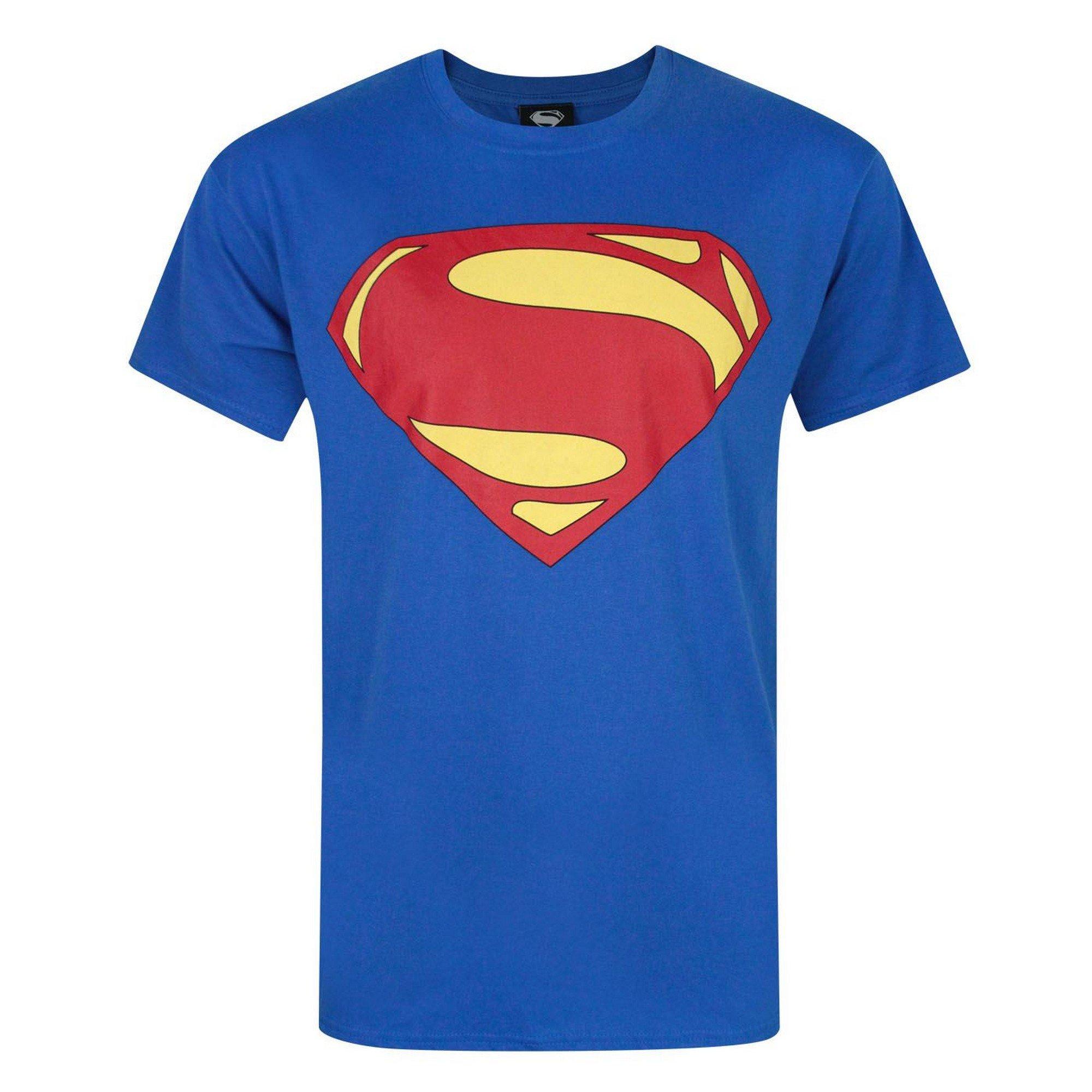 Image of Man Of Steel Logo Tshirt Herren Blau S