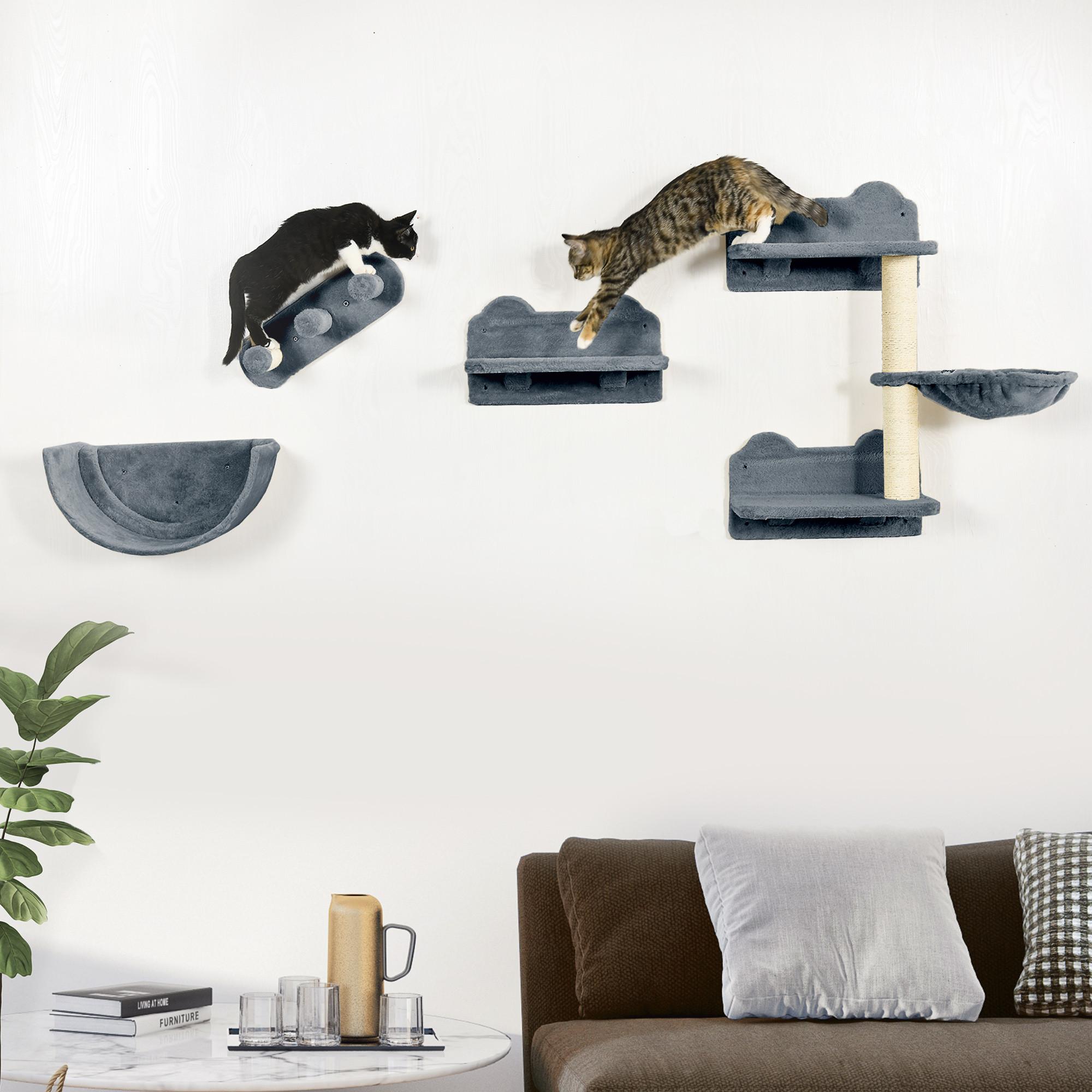 PawHut  Katzen Kletterwand Set 