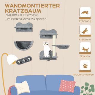 PawHut  Katzen Kletterwand Set 