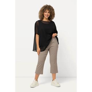 Ulla Popken  Pantalon en bengaline stretch, longueur 3/4 et taille élastique 