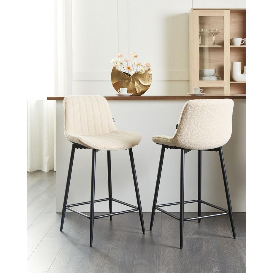 Beliani Set mit 2 Barstühlen aus Bouclé  DUBROVNIK  