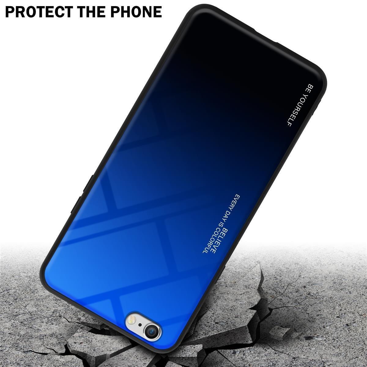 Cadorabo  Housse compatible avec Apple iPhone 6 / 6S - Coque de protection bicolore en silicone TPU et dos en verre trempé 