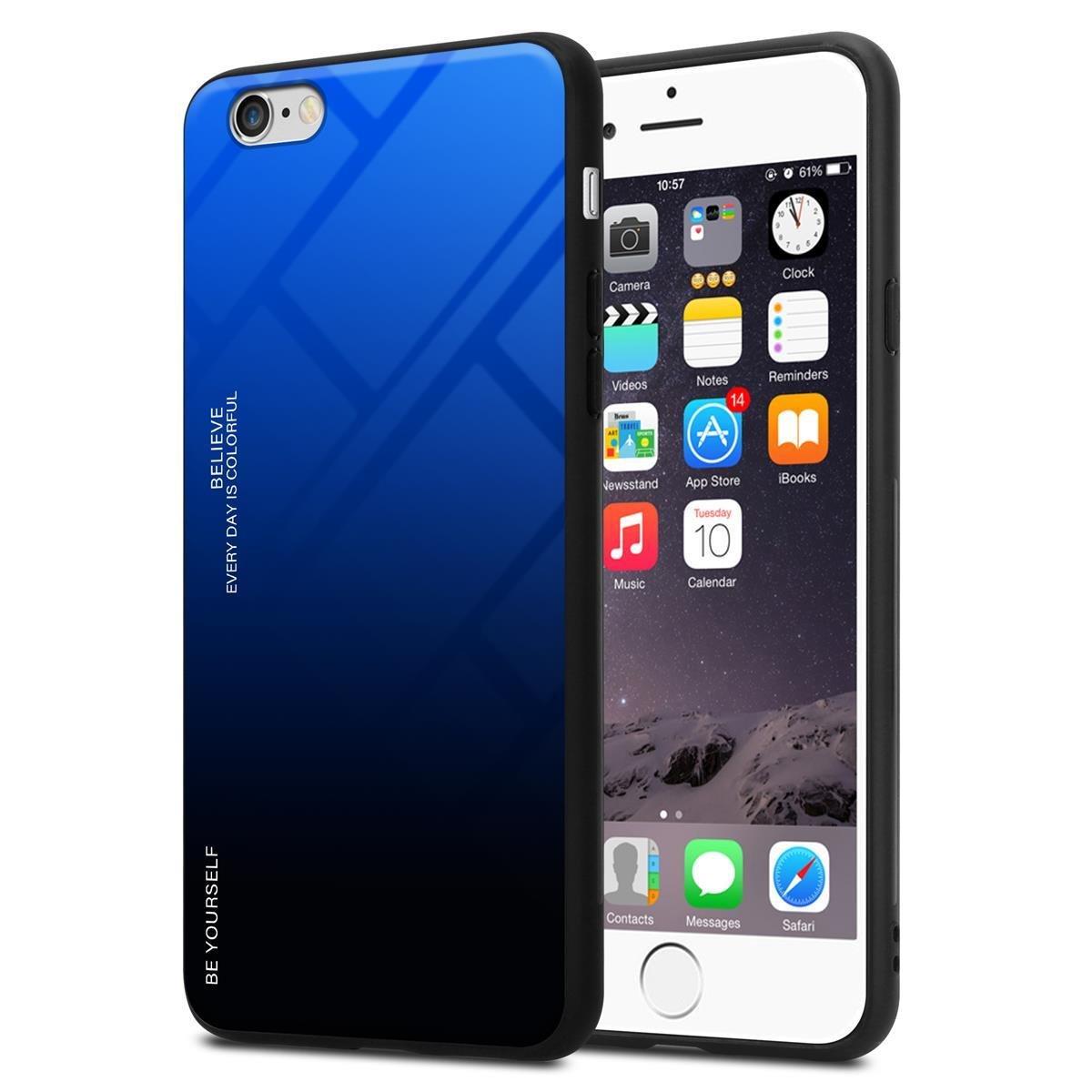 Cadorabo  Housse compatible avec Apple iPhone 6 / 6S - Coque de protection bicolore en silicone TPU et dos en verre trempé 