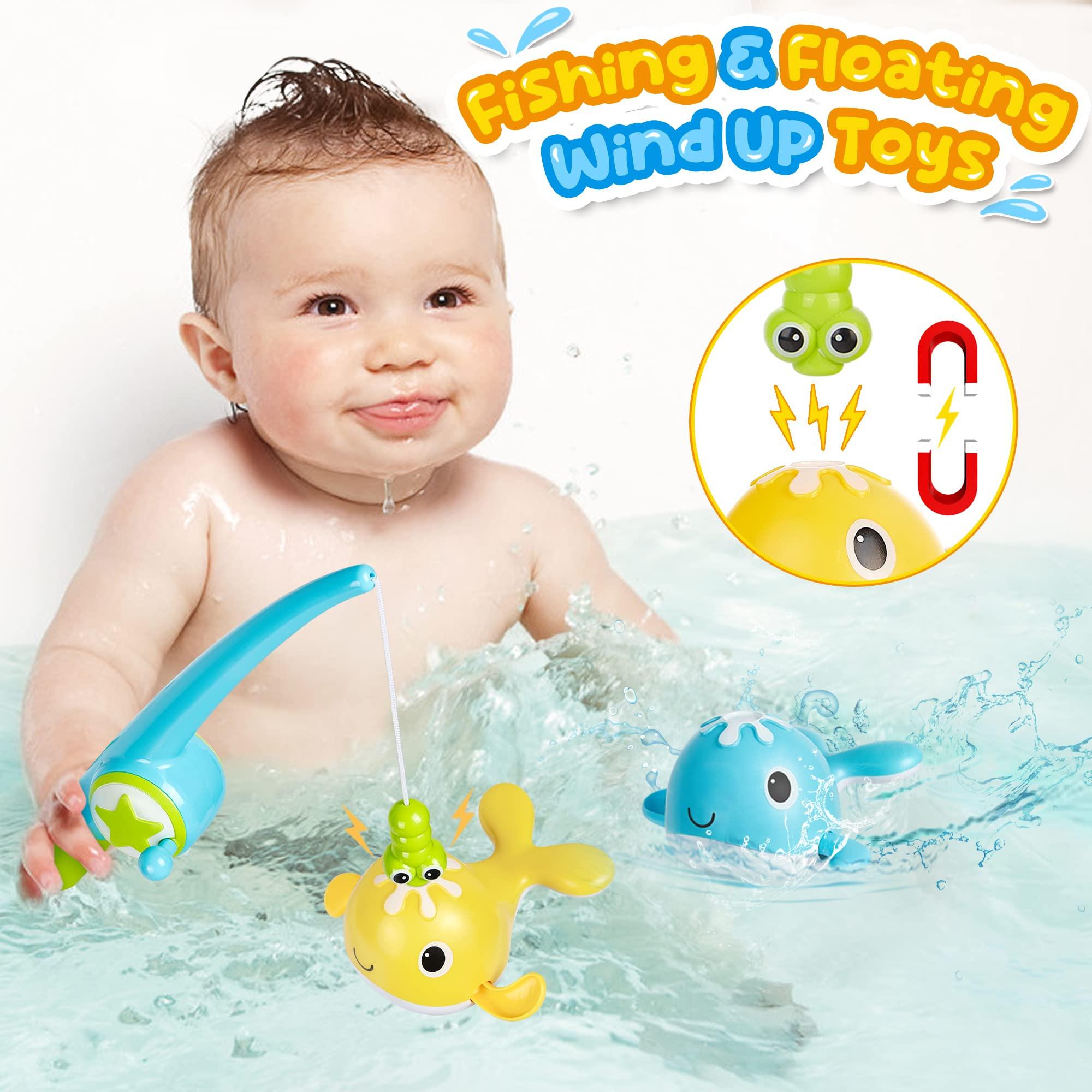Activity-board  Badewannenspielzeug mit Aufbewahrungstasche, Badespielzeug Badewannenspielzeug Wasserspielzeug Kinder mit Dusche, aufziehbares Dinosaurier-Angelspiel ohne Form 