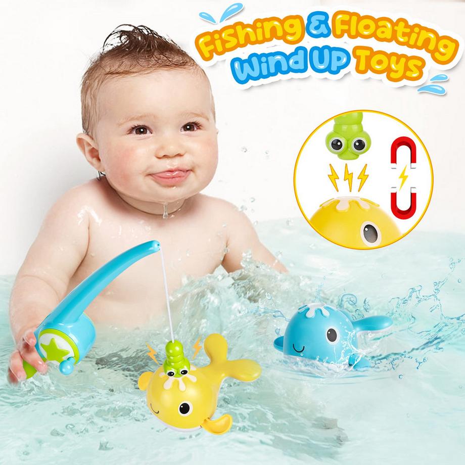 Activity-board  Badewannenspielzeug mit Aufbewahrungstasche, Badespielzeug Badewannenspielzeug Wasserspielzeug Kinder mit Dusche, aufziehbares Dinosaurier-Angelspiel ohne Form 