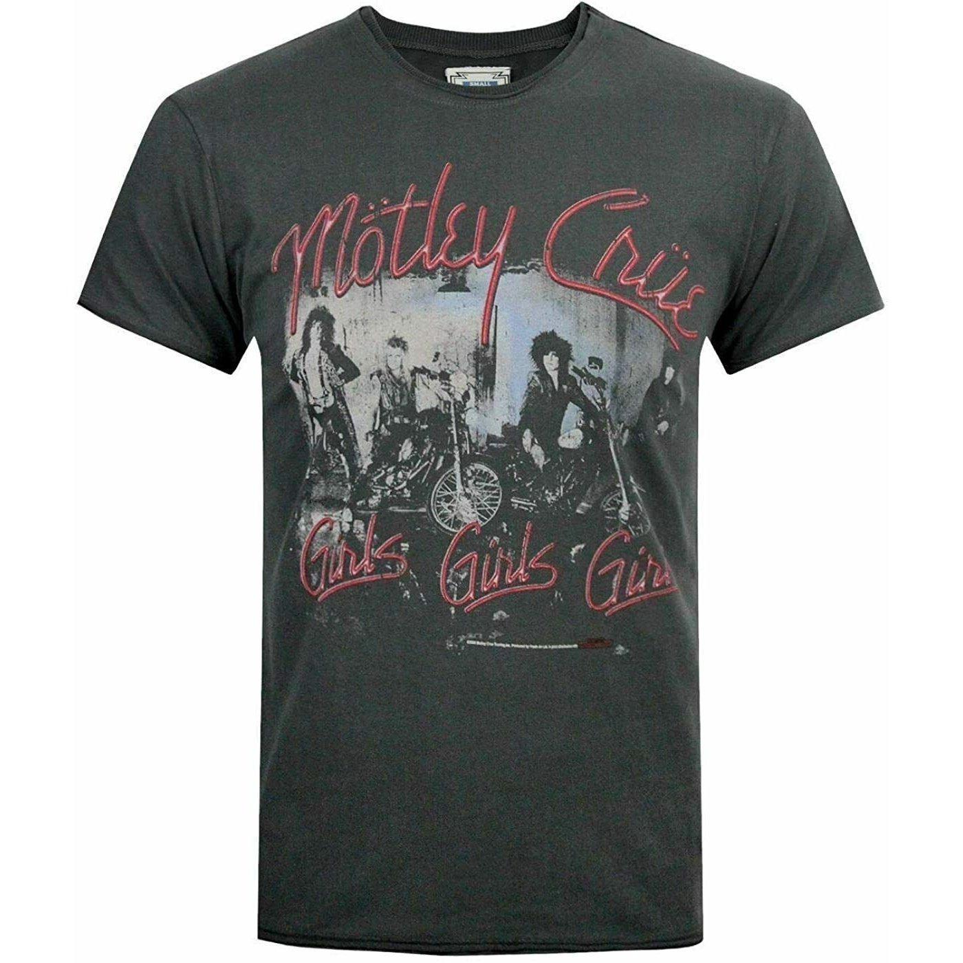 Image of Offizielles Motley Crue Girls Girls Girls Tshirt Herren Charcoal Black XL