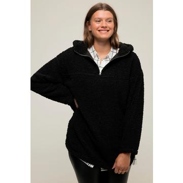 Pull à capuche en polaire bouclée, oversize, manches longues