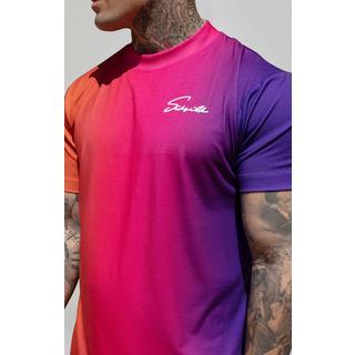 Sik Silk  T-Shirt Script Fade T-Shirt in Pink, Purple 