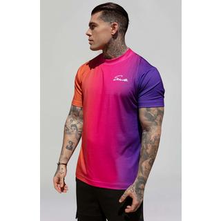 Sik Silk  T-Shirt Script Fade T-Shirt in Pink, Purple 