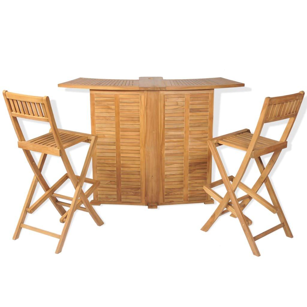 VidaXL set da bar per esterni Teak riciclato  