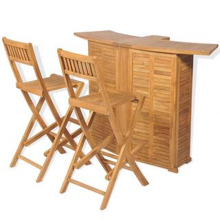 VidaXL set da bar per esterni Teak riciclato  