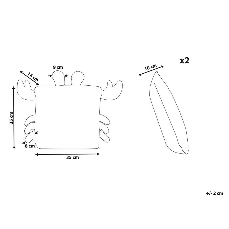 Beliani Set di 2 cuscini en Cotone  JARGALLI  