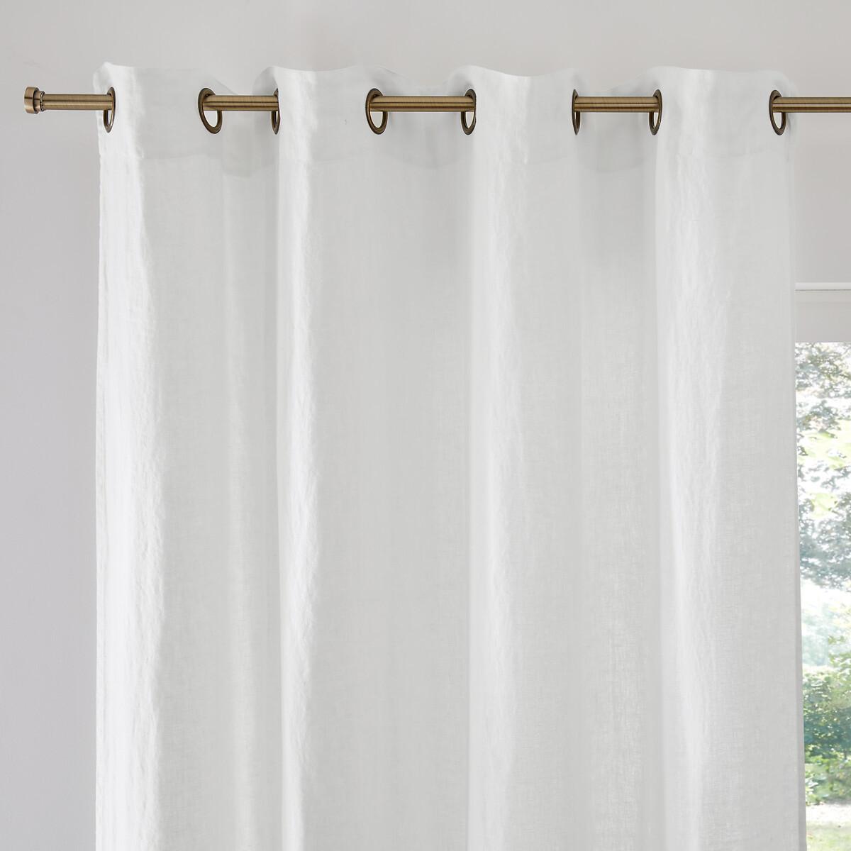 Image of Leinenvorhang Elba Mit Ösen Unisex Weiss 140 x 250 cm