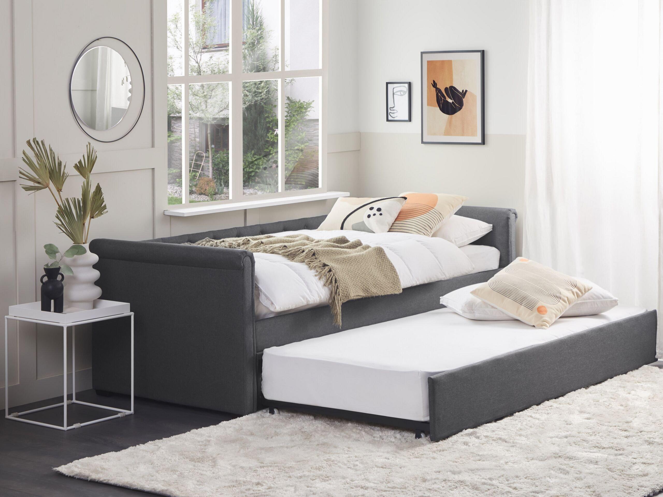 Beliani Letto con rete a doghe en Poliestere Glamour LIBOURNE  