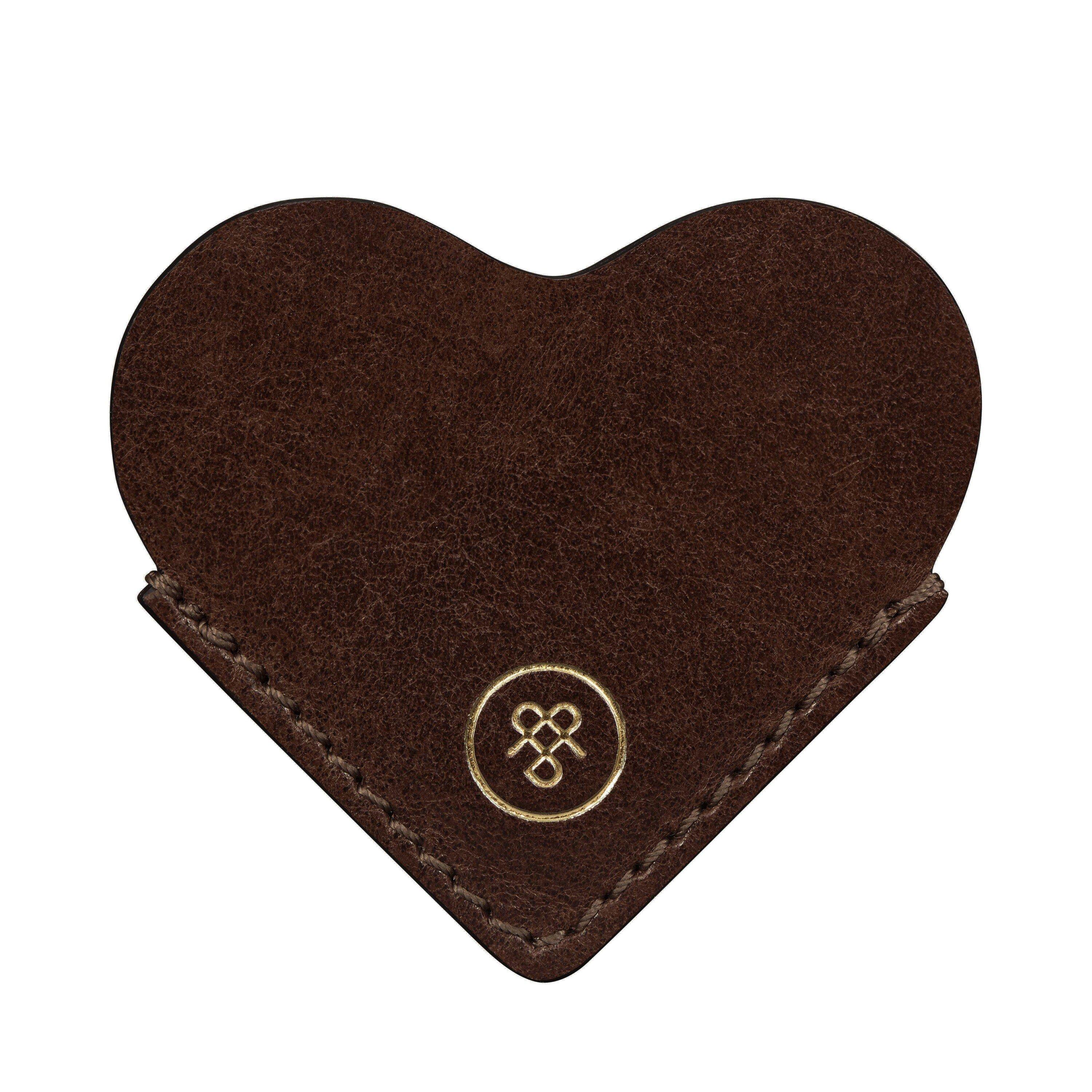 Image of Sanza - Herzförmiges Leder Lesezeichen Unisex Braun