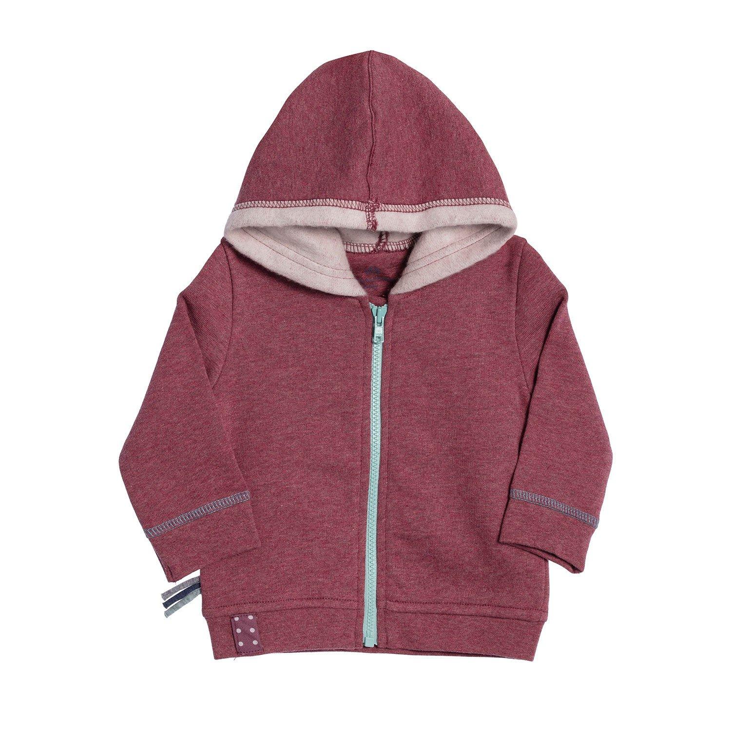 Image of Kapuzen-sweatjacke Aus Bio-baumwolle Unisex Bordeaux 3-6M