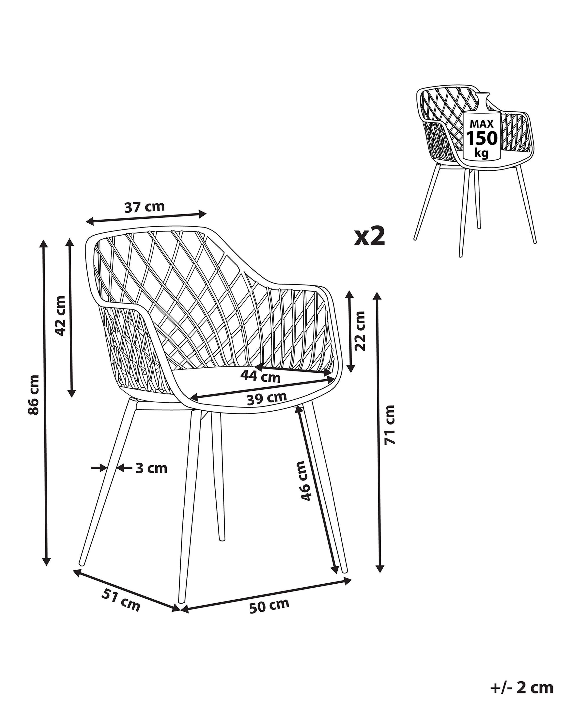 Beliani Lot de 2 chaises en Matière synthétique Moderne NASHUA II  