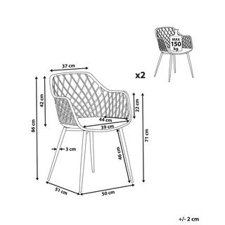 Beliani Set di 2 sedie en Materiale sintetico Moderno NASHUA II  