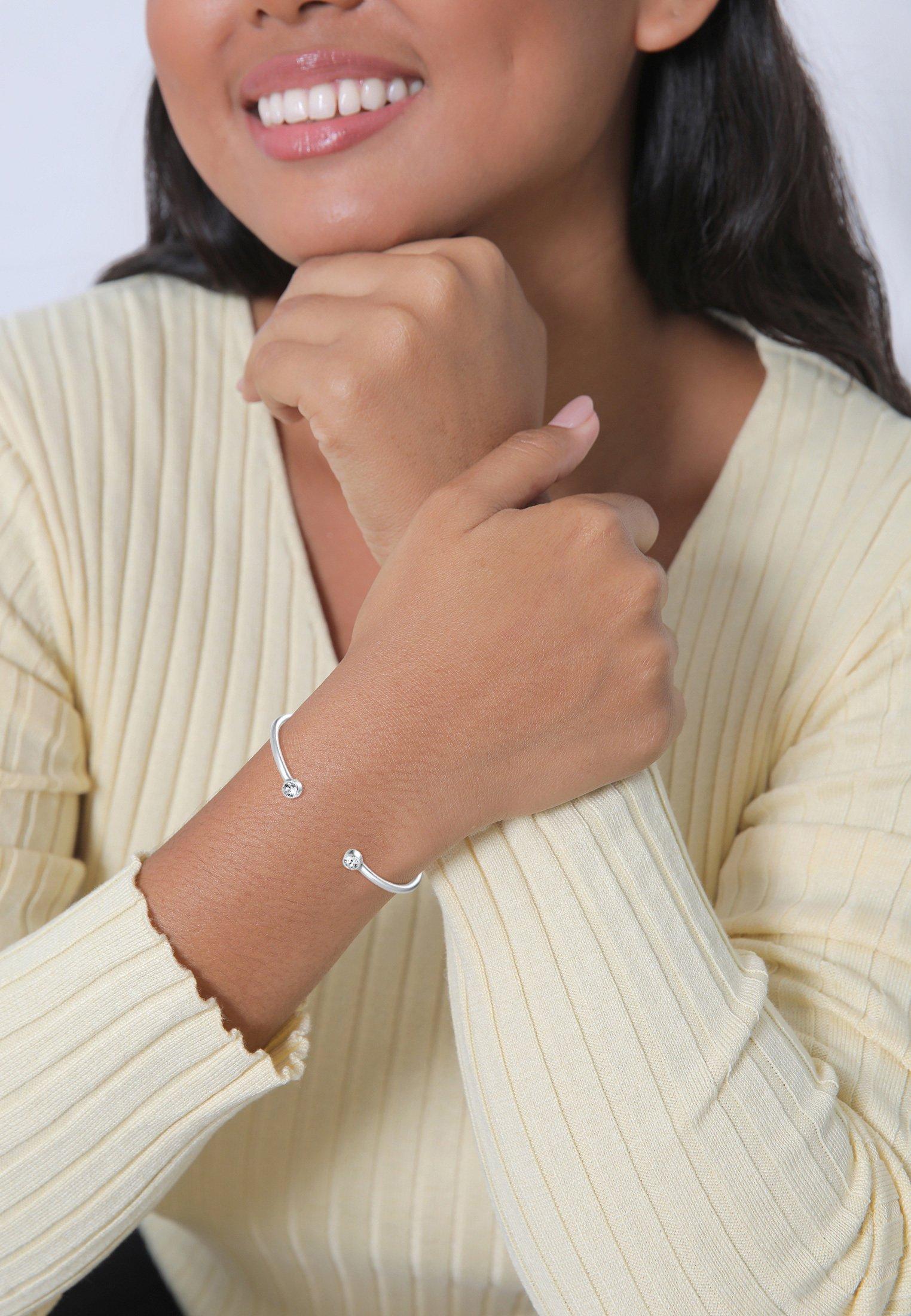 Elli  Bracelet Anneau De Bras Géo Minimaliste Avec Cristaux 