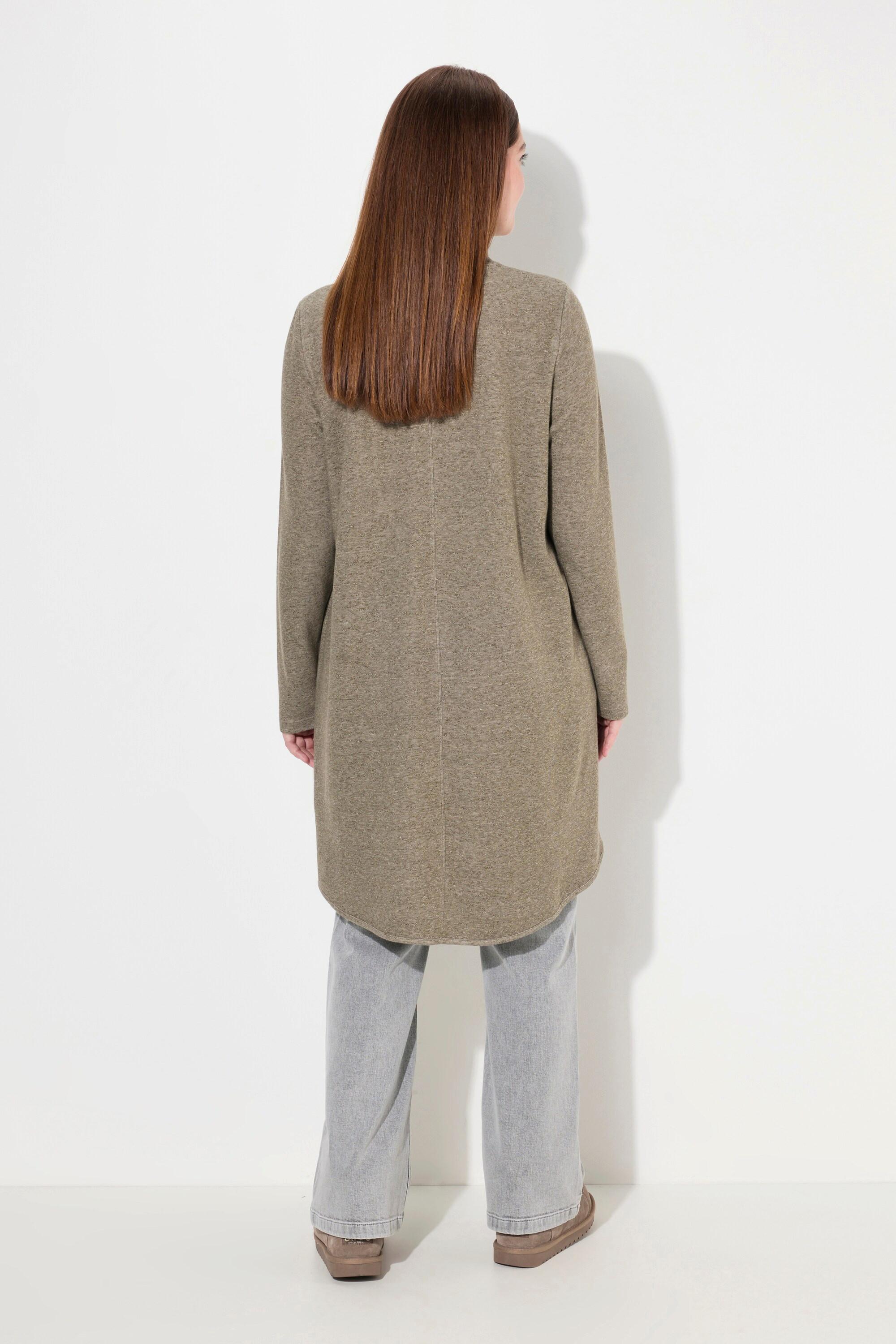 Ulla Popken  Long-Sweatshirt, Stehkragen, Langarm, Biobaumwolle 