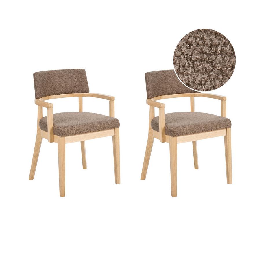 Lot de 2 chaises de salle à manger en Bouclé  DALBO