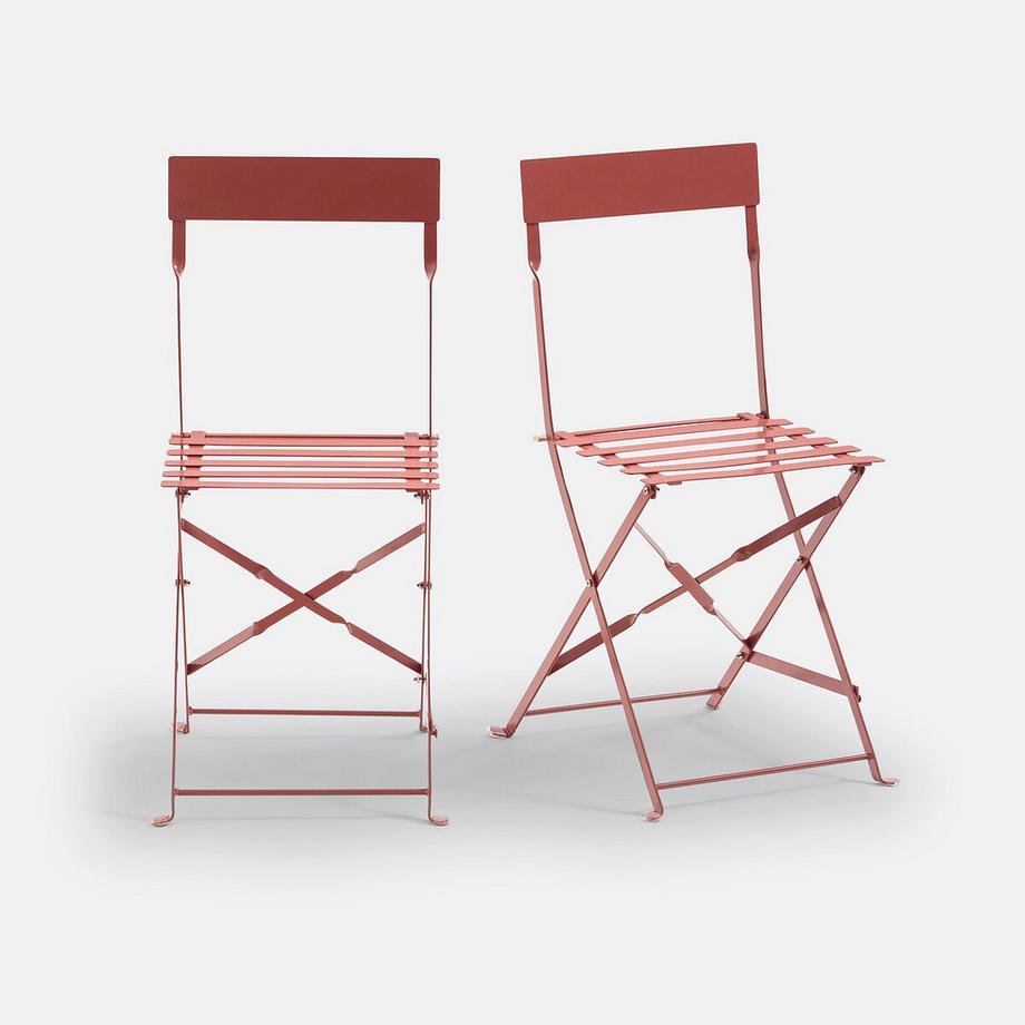 Lot de 2 chaises pliantes métal fer