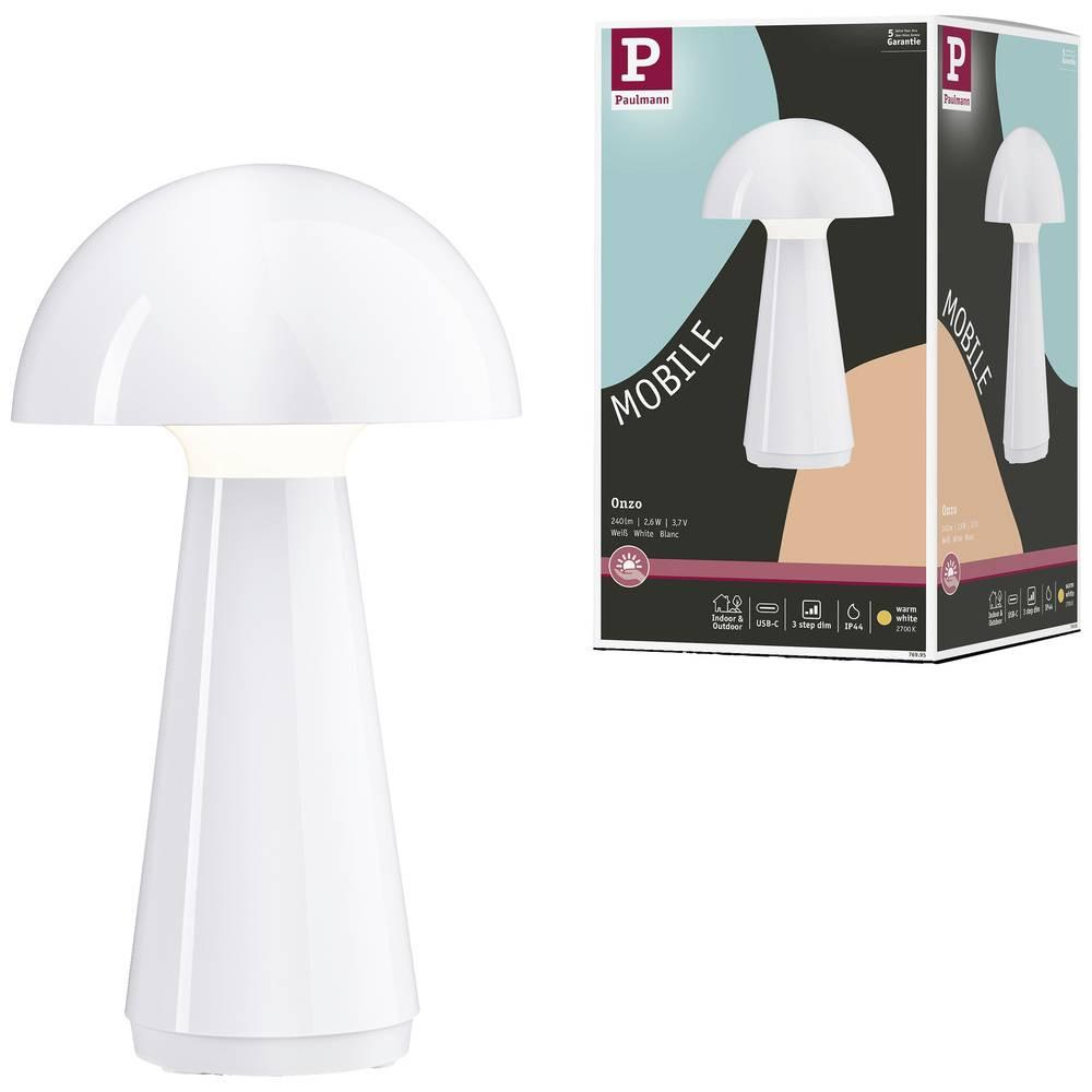 Paulmann Onzo Akku-Tischlampe 2.6 W Warmweiß Weiß  