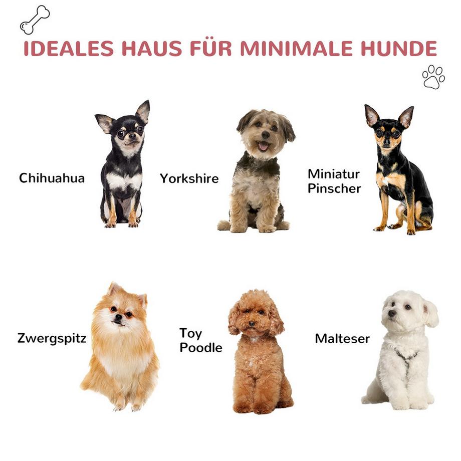 Northio  Hundehütte Outdoor Hundehaus Mit Dachluke Tor Unterschlupf Für Kleine Hunde Kleintierstall Luftzirkulation Wasserdicht Metall Pp Rot+Hellgrau 