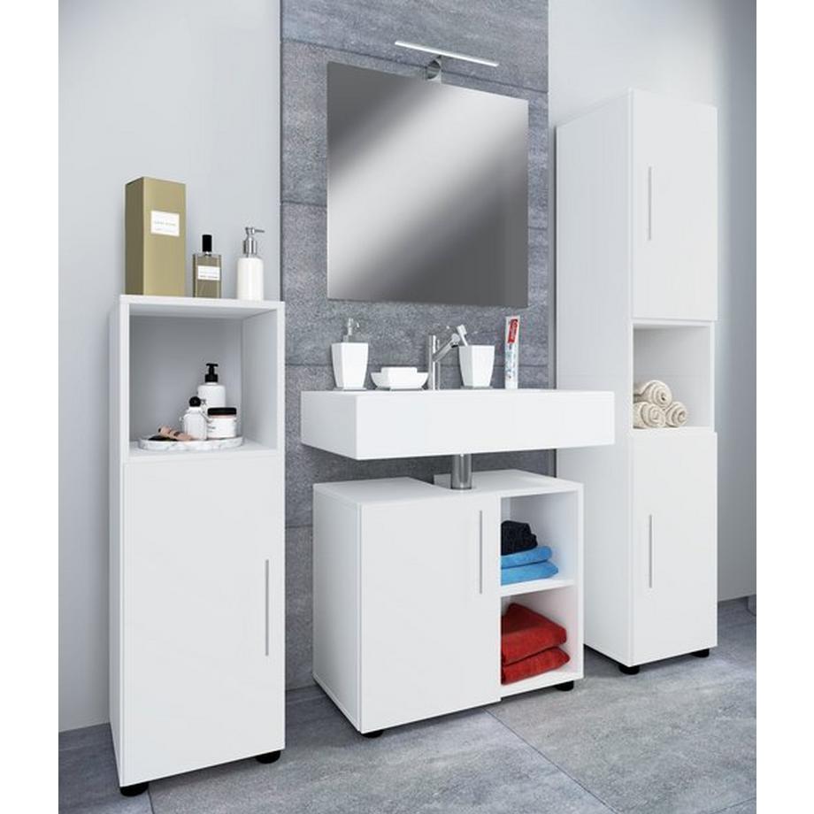 VCM 4-tlg. Badmöbel Set Komplett Badschrank Unterschrank Hochschrank Flandu Ill  