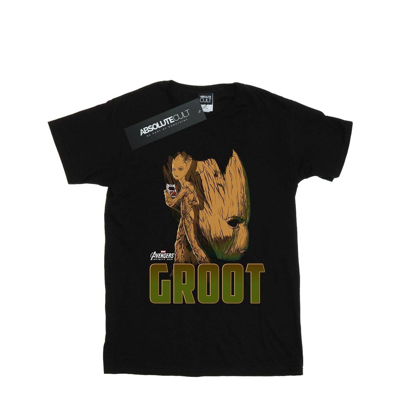 Image of Avengers Infinity War Groot Character Tshirt Herren Schwarz S