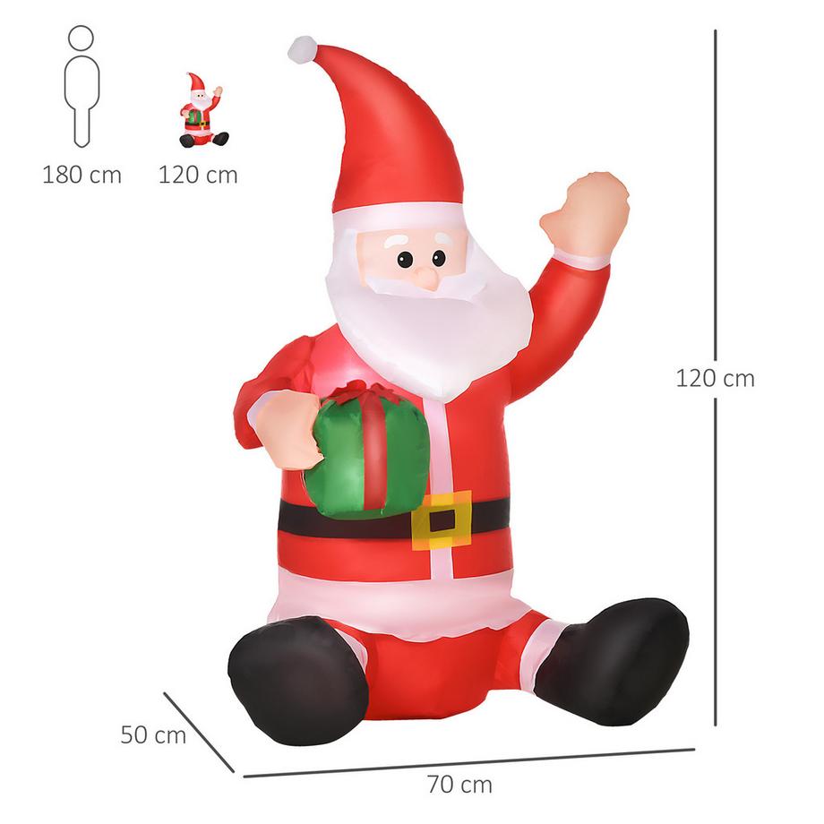 HOMCOM Aufblasbarer Weihnachtsmann  