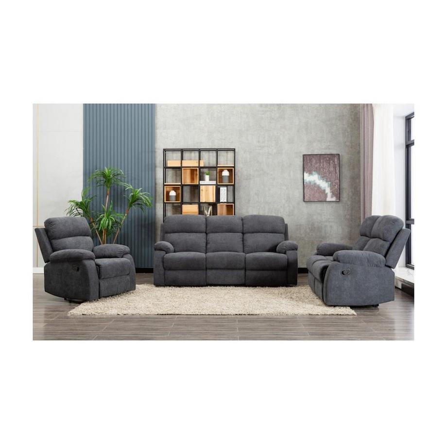 Vente-unique Relaxgarnitur 3+2+1 TOLZANO Stoff  