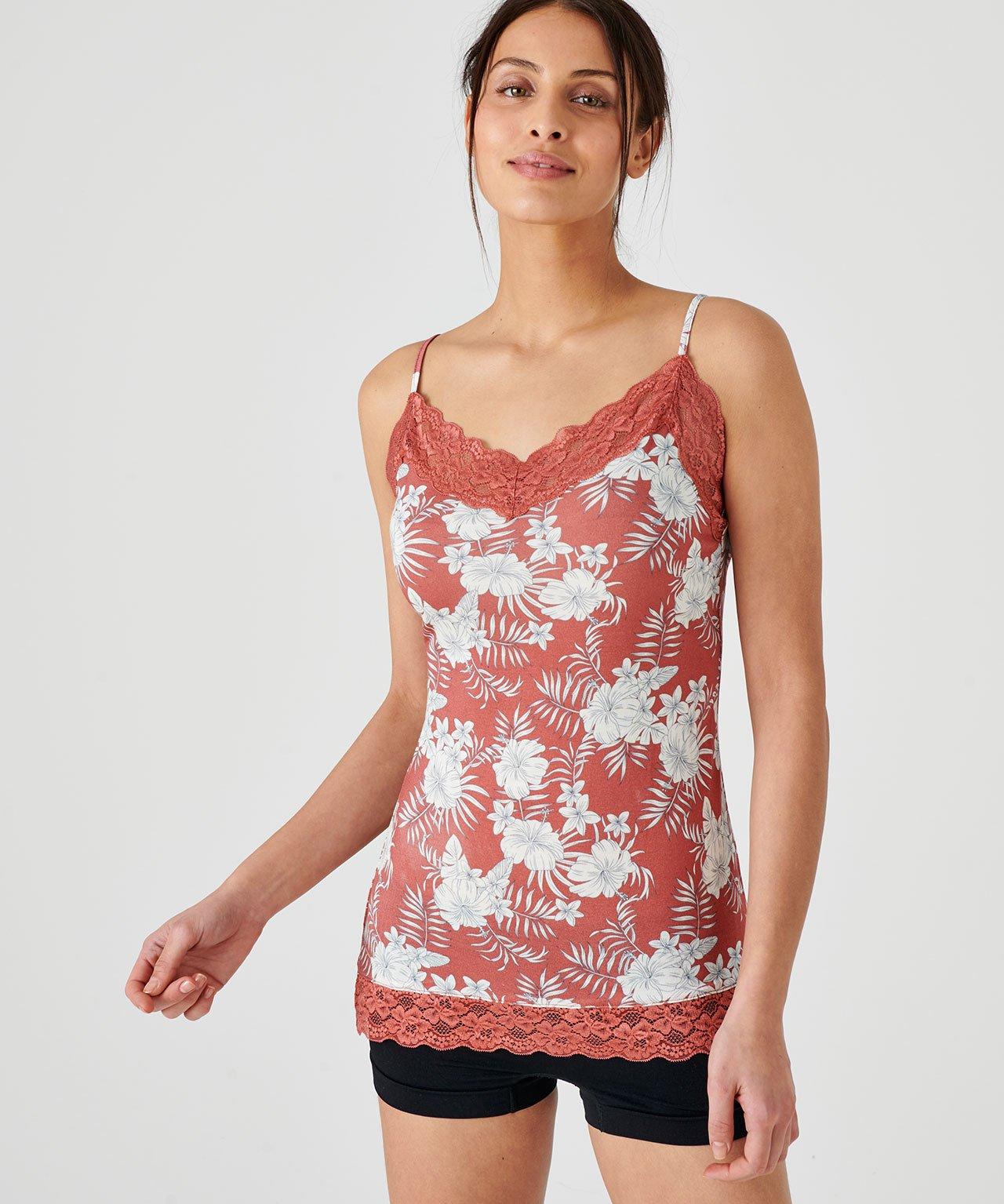 Image of Träger-shirt Aus Reiner Viskose. Damen Rosa 46/48