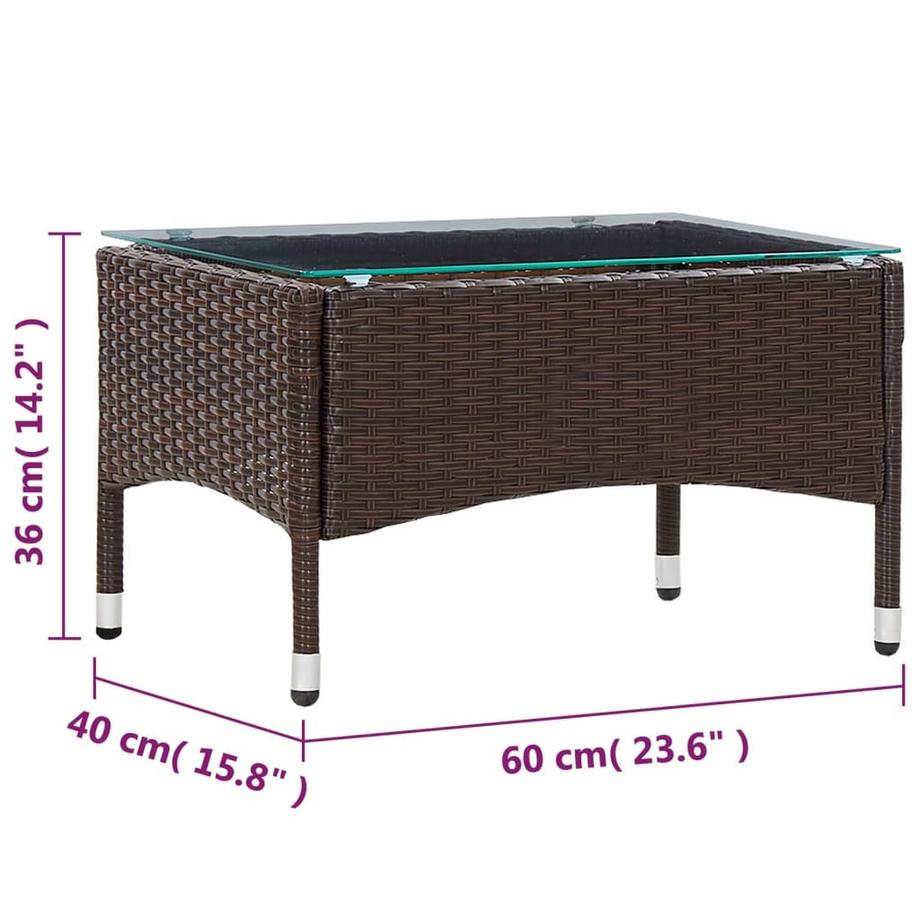 VidaXL Couchtisch poly-rattan  