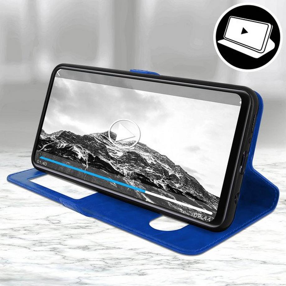 Avizar  Etui Samsung A21s Fenêtre - Bleu 