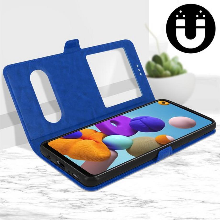 Avizar  Etui Samsung A21s Fenêtre - Bleu 