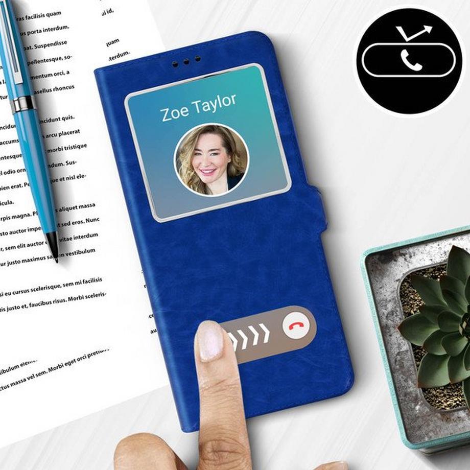 Avizar  Etui Samsung A21s Fenêtre - Bleu 