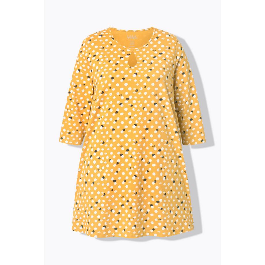 Ulla Popken Longshirt Punkte A-Linie Rundhals 3/4-Arm  